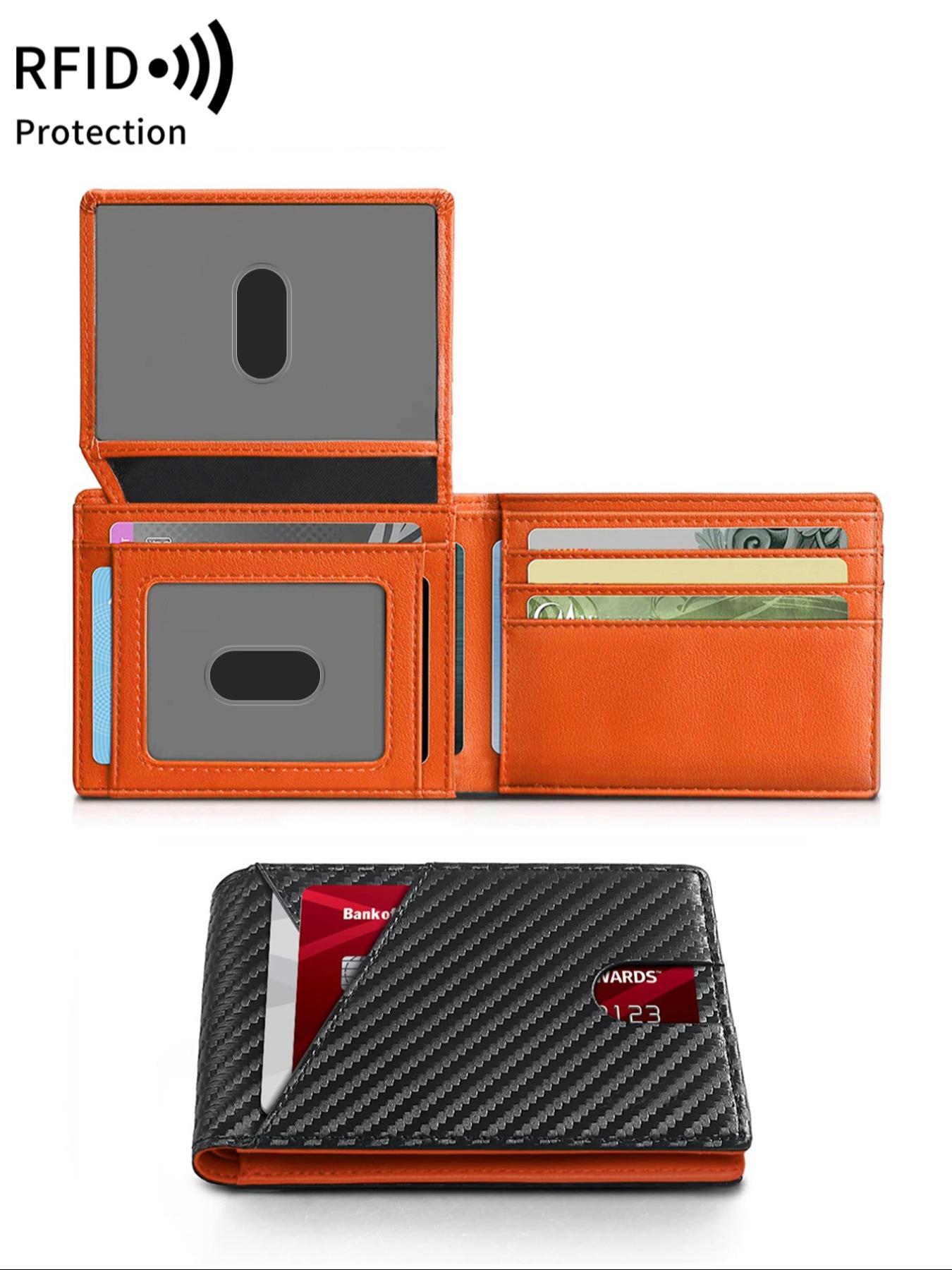 Father's Day Gifts, Men's Business Minimalist Carbon Fiber Card Holder, RFID Blocking Card Holder, Slim Front Pocket Wallet, Portable Wallet for Men