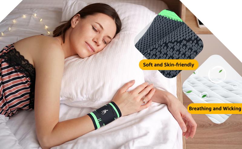 Wrist Brace/Wraps Wrist Compression Strap and Support for Work Fitness Weightlifting Sprains Tendonitis, Carpal Tunnel Arthritis, Pain Relief, Adjustable Wristbands 2 PACK (Black, M)