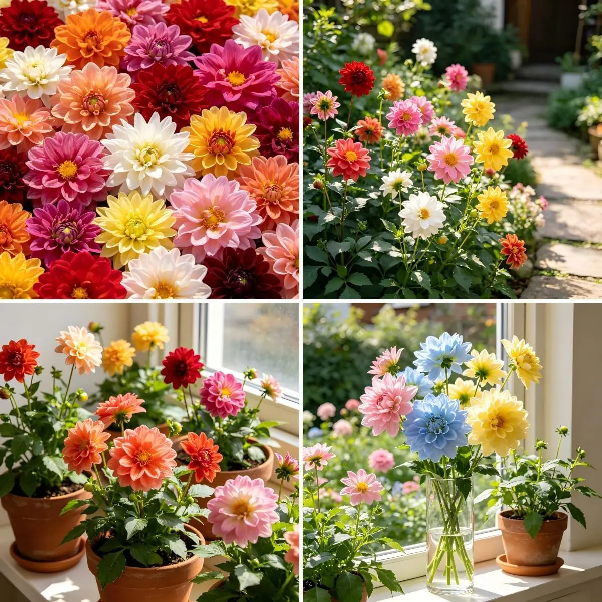 CarpetC 5000+ Mixed Color Dwarf Dahlia Seeds - Non-GMO Heirloom Dahlia pinnata, Compact Perennial Bushes, Full Sun Flowers, Long Bloom, Attract Pollinators, for Garden Borders & Containers, Compact Bushes