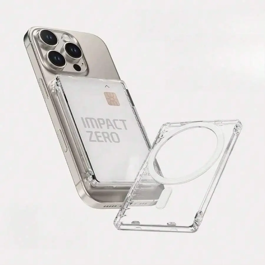 Transparent Flip MagSafe Magnetic Card Wallet, Slim Hard PC Detachable Phone Card Holder, Strong Magnet Secure Card Storage For iPhone 12/13/14/15/16/17 Pro Pro Max Plus