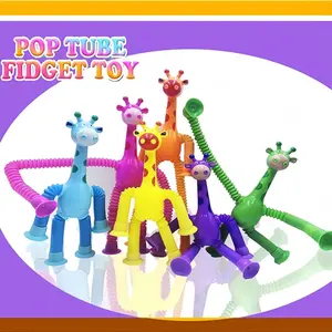 Giraffe Suction Bubble Tube Sensory Toy, Portable Travel Essential for Kids, Anxiety Relief for Autistic Children, Ideal Gift for Boys and Girls