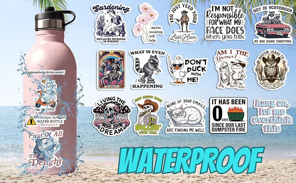 200 PCS Funny Holographic Stickers for Adults, Waterproof Vinyl Sarcastic Meme Decals for Laptop, Water Bottle, Phone, Kindle, Journal, Scrapbook, Bumper, Skateboard, Luggage, No Repeats