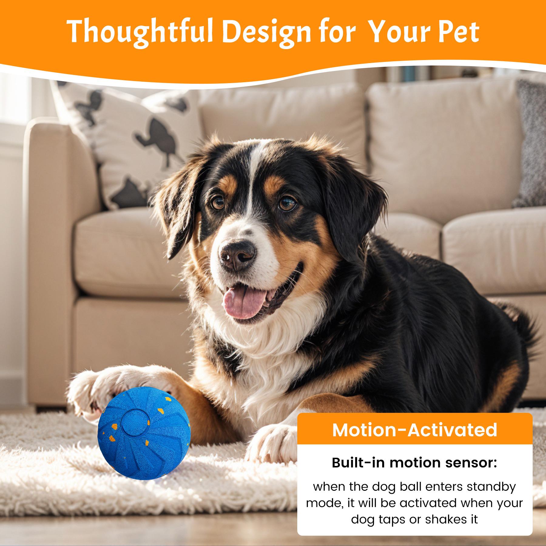 Durable Interactive Dog Toy, Automatic Moving, Bouncing, and Rotating, E-TPU Material, IPX7 Waterproof Rating, Active Rolling Ball for Medium and Large Dogs
