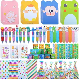Stationery Party Favors, 24 Pack Birthday Goodie Bags with Multicolor Pen Mini Notebooks for Birthday Stuffers Rewards Prizes Party Favors