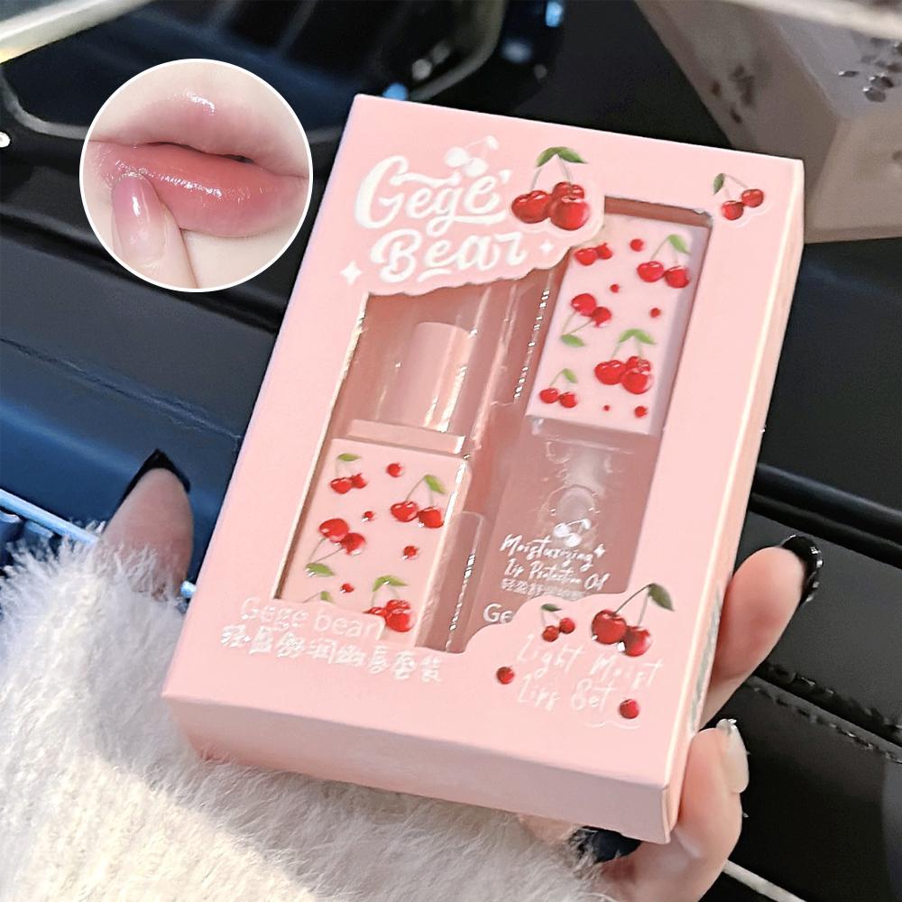 Moisturizing Lip Balm & Lip Oil, 2 Counts/set Hydrating Glossy Lip Glaze Stick, Plumping Lip Oil Lipstick for All Occasions Makeup, Girls and Women