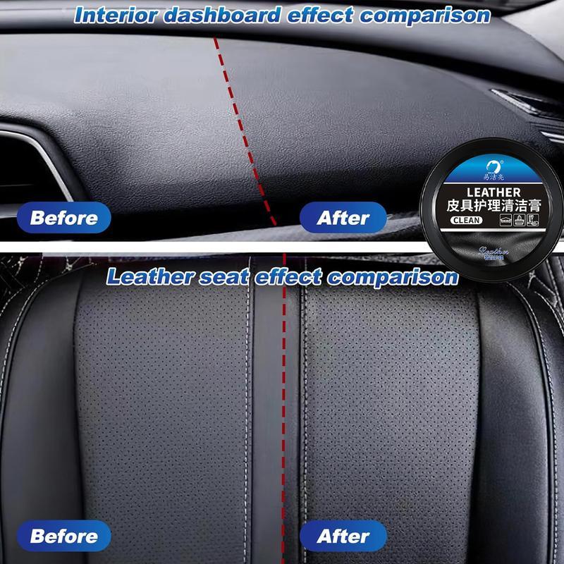 Car leather care cleaning cream, car interior cleaning cream, leather bags, leather shoes cleaning - multiple uses,Automobile parts, essential products for automobiles,Easy to use, the best car companion