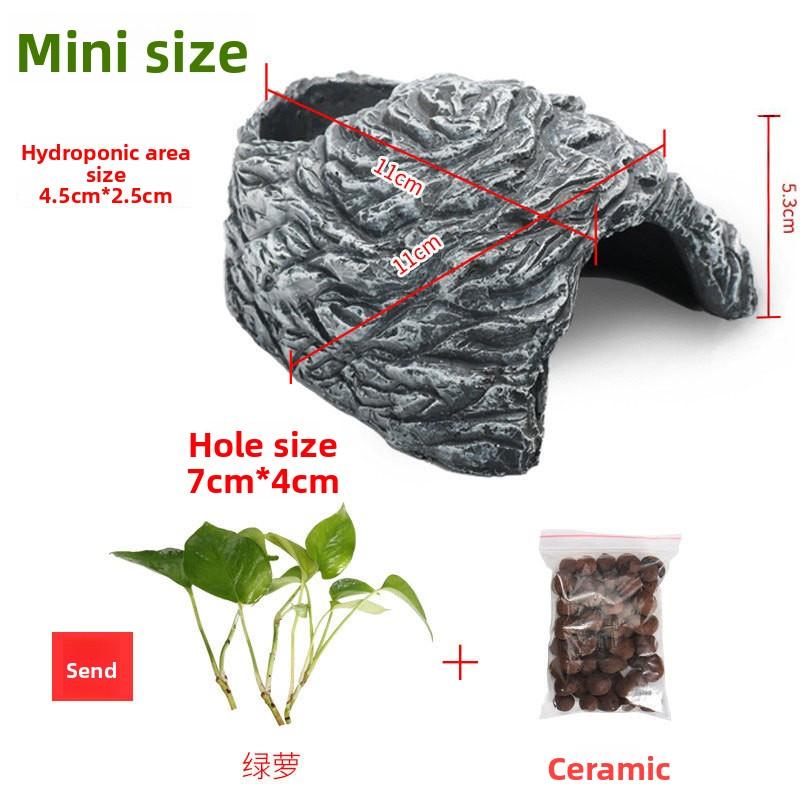 Turtle Care Supplies Small Turtle Rockery Tank Basking Platform Climbing Platform Mini Round Fish Tank Home Aquascape Set