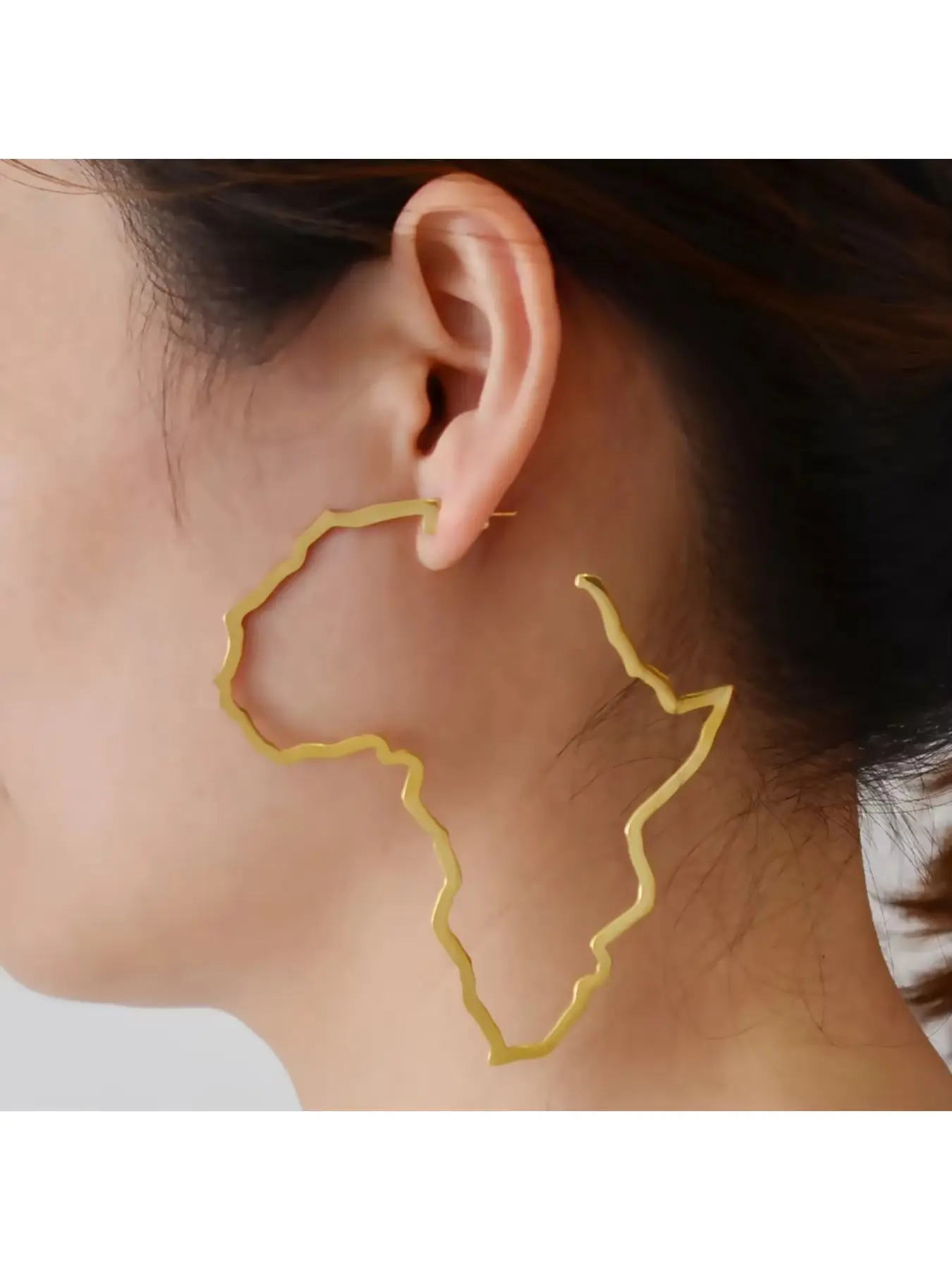 1 pair 7CM/9CM Outline Africa Map Big Stud Fashion Earrings Exaggerate Earring African Jewelry Traditional Ethnic Hyperbole Earrings