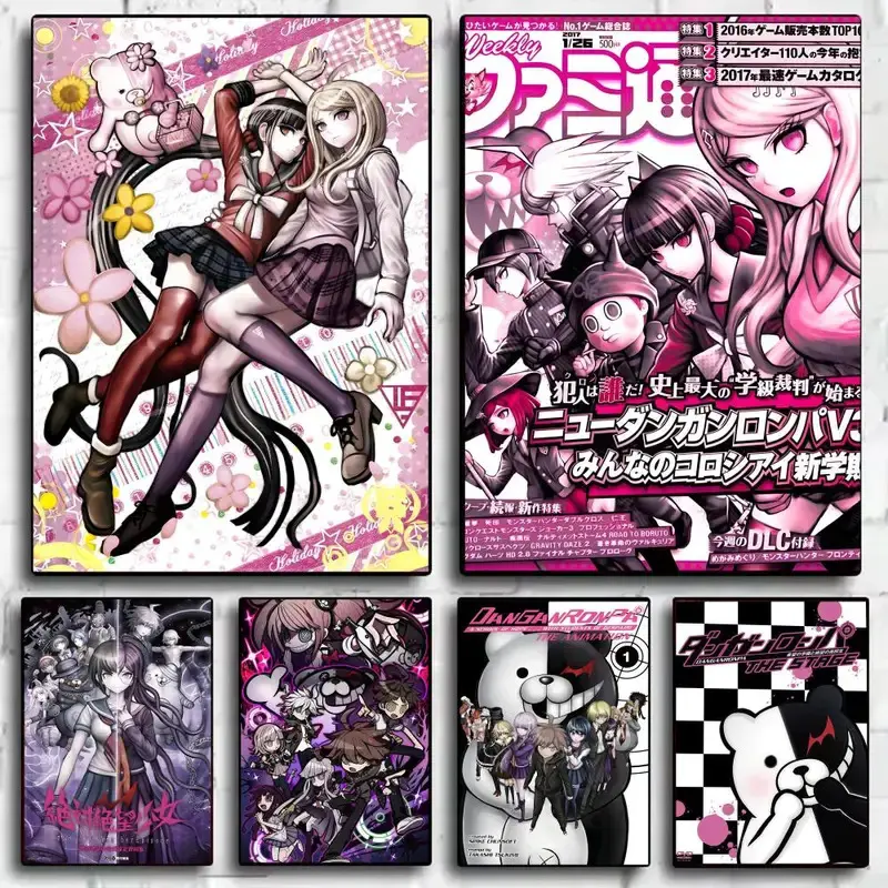 Anime Game D_DanganRonpaS Poster Decorative Wall Art Stickers Mural Photo Print for Home Living Room Hallway Decor Gift