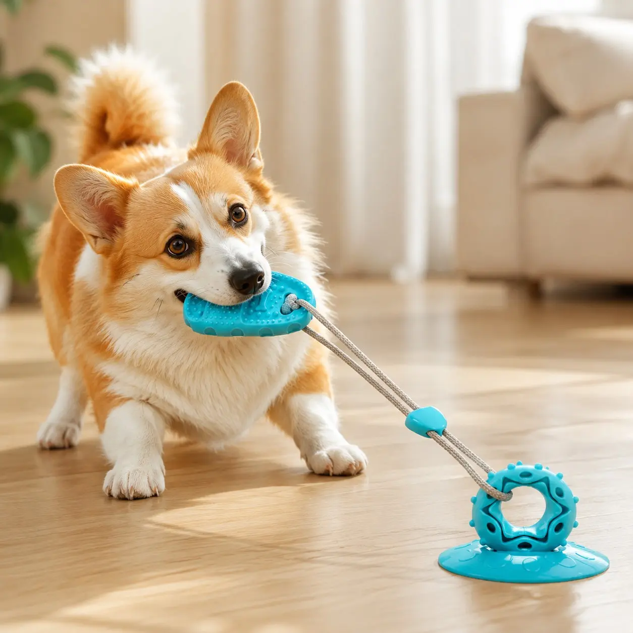 Pet Suction Cup Shoe Toy, Durable Chew Toy for Dogs, Puzzle Ball for Mental Stimulation, Medium Dog Training Toy, Textured Design