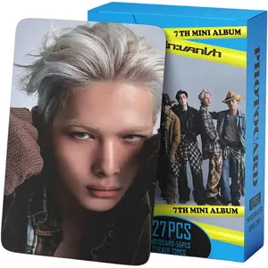 127PCS Album Set 55 Lomo Cards 72 Stickers Photocards Postcard Gift Merchandise for Boys Girls (B)
