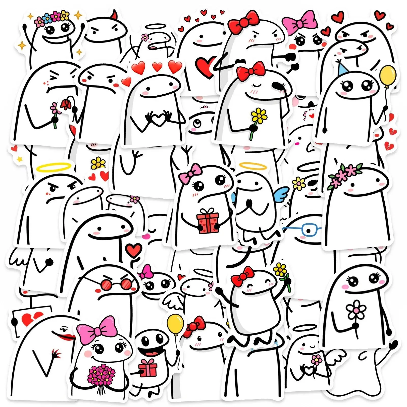 50Pcs Cartoon Flork Stickers Flork Meme Vinyl Waterproof for Laptop Phone Case Notebook Water Bottle DIY Stickers