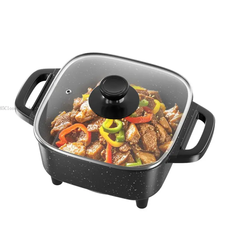 H5ClosetCrush Women's Blouse - Large-Capacity Aluminum Non-Stick Electric Cooking Pot, Multifunctional Integrated Frying Pan for Household/Outdoor Use, US Type