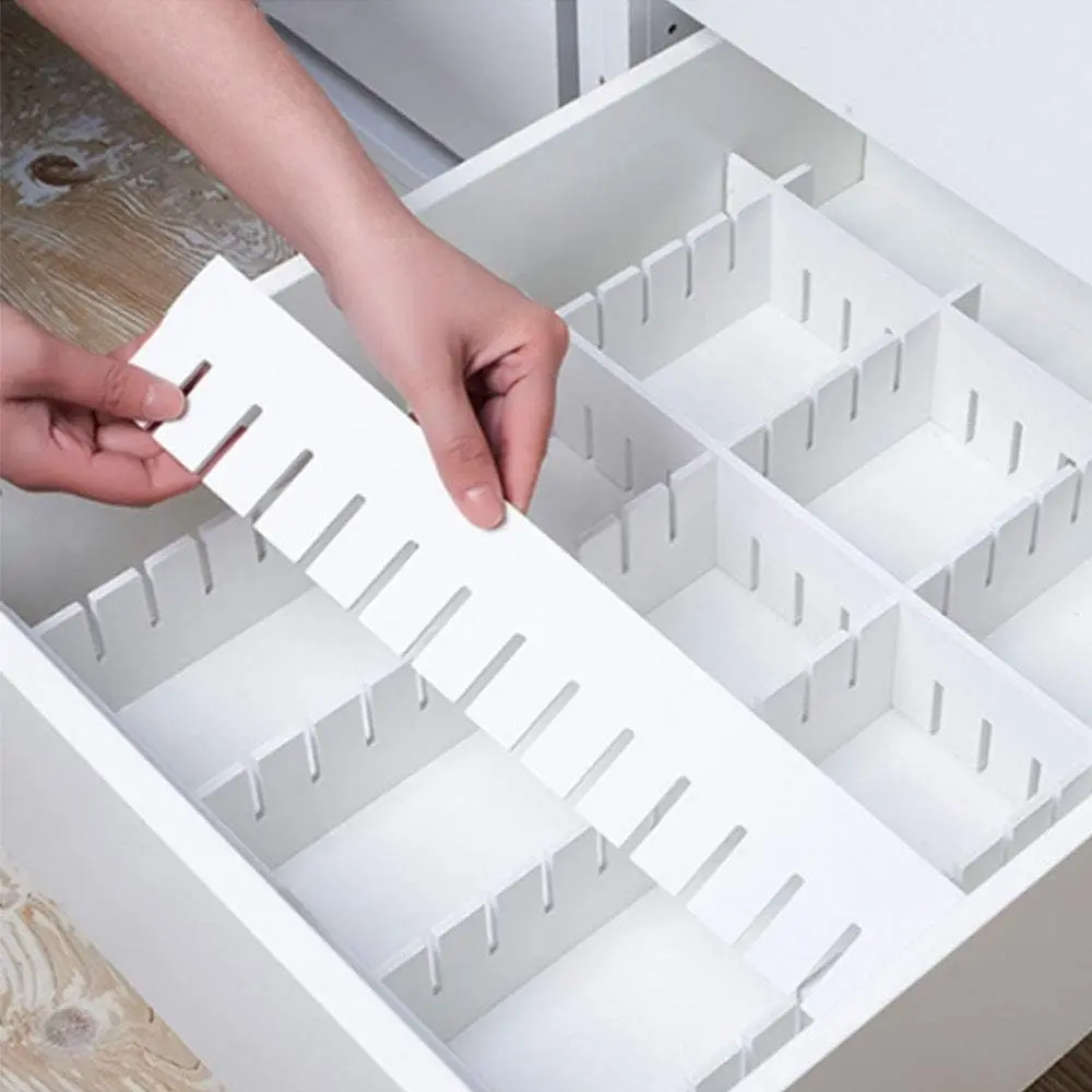 12Pcs Adjustable Thick Drawer Dividers, 16.93" x 2.76", Drawer Organizer Separator for Clothes, Kitchen, Bathroom, Dresser, Fridge, Bedroom, Office DIY Storage