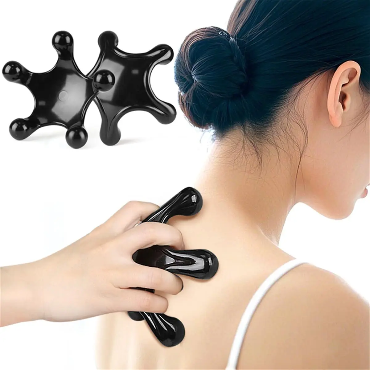 Full Body Massager Muscle Massagers Manual Trigger Point Massage Tool 1PCS Deep Tissue Muscle Relaxation Handheld 5 Legged Palm Pressure Wheel Roller Ergonomic Style for Neck Shoulder Back Pain Relief