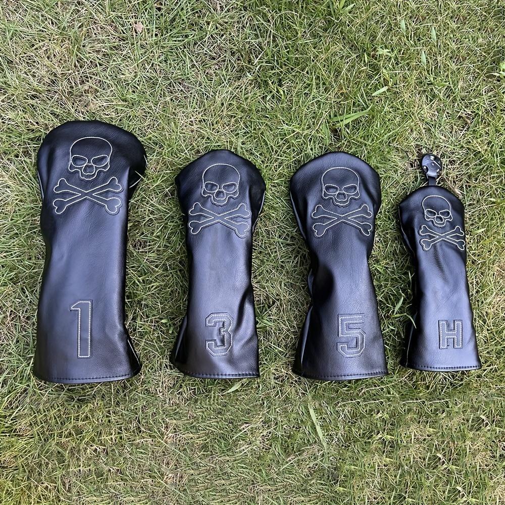 Fashionable Skull Pattern Golf Club Headcover, Golf Club Headcover for No. 1 No. 3 No. 5 No. H Club, Golf Accessories for Men & Women
