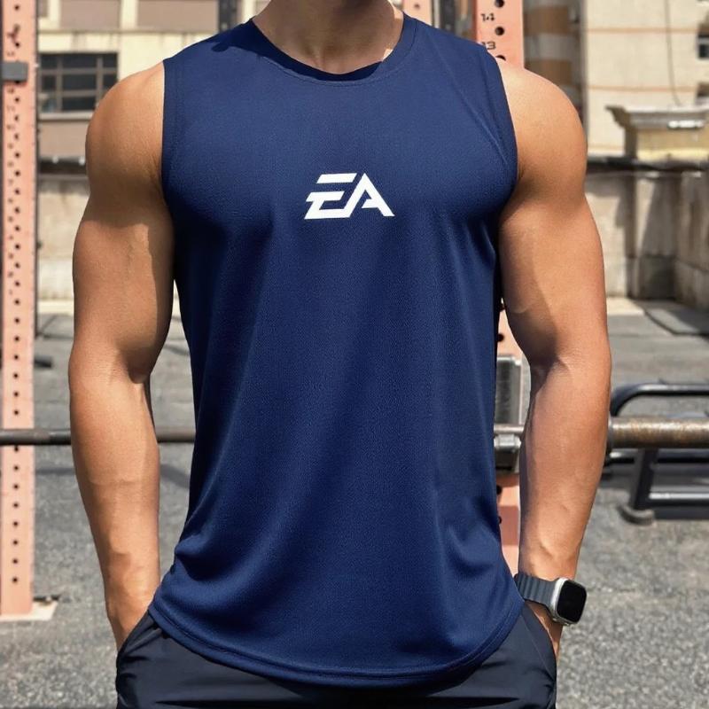 Kyn Apparel Sleeveless T-shirt Men Quick-drying Fitness Bodybuilding Shirt Male Fashion Basketball Vest Mesh Breathable Summer Gym Tank Men