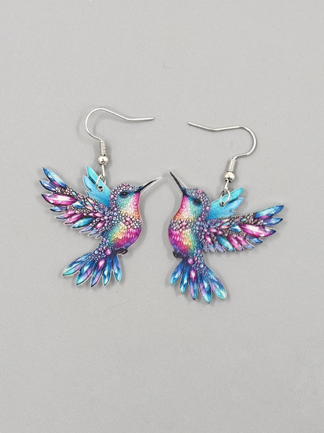 Hummingbird Design Dangle Earrings, Fashionable Jewelry for Women, Trendy All-match & Exquisite Jewelry for Birthday Gift, Earrings for Women, Fashionable Jewelry Accessories, Statement Earrings