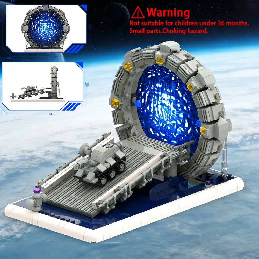 SG Mirror Building Blocks Toy, SG Star Tunnel Ring Model with Battle Vehicle,Space Gate Sci-Fi Movie Replica, Gifts for Sci-Fi Movie Lovers, Boys and Girls, Building Block Set, Creative Building Set