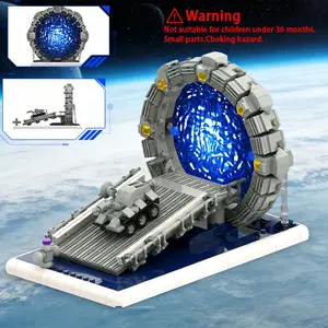SG Mirror Building Blocks Toy, SG Star Tunnel Ring Model with Battle Vehicle,Space Gate Sci-Fi Movie Replica, Gifts for Sci-Fi Movie Lovers, Boys and Girls