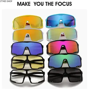 European & American Cycling Sports Sunglasses for Men, Windproof One-Piece Trendy Shades for Mountain Biking & Outdoor Activities