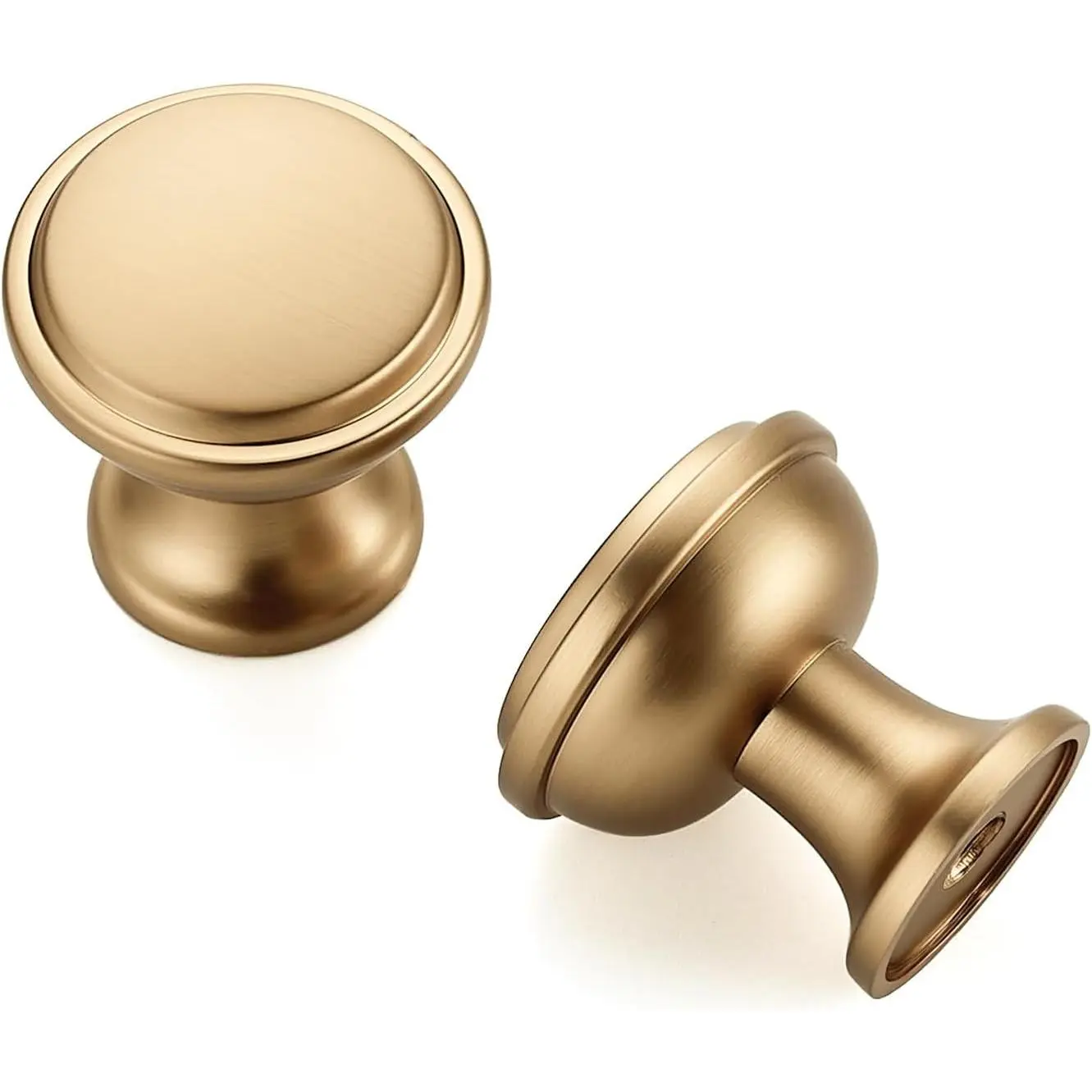 Champagne Bronze Cabinet Knobs Drawer Knobs, 1-1/4 Diameter, 10 Pack Zinc Alloy Build, Drawer and Dresser Use, Cupboard Door Accent, Easy Grip, Coordinated Hardware Look, Kitchen Cabinet Upgrade