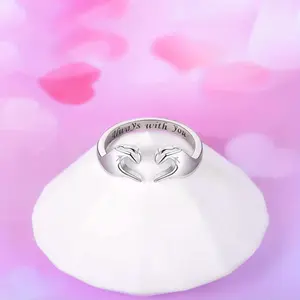 Hug Rings Adjustable Love Ring I Love You Forever Always with You Jewelry Rings Couples Bands Hugging Ring for Men, for Teenager