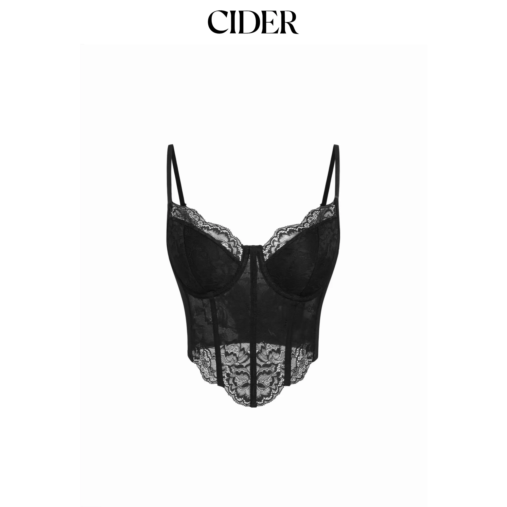 Cider Lace V-neck Corset Crop Cami Top