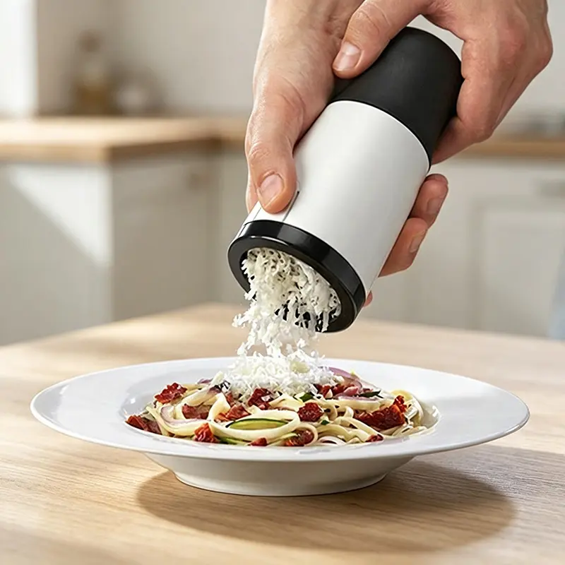 Hand Rotary Cheese Shredder, Mini Portable Herb Cutter for Parmesan, Cheddar, Butter, Parsley, Garlic, Ideal for Pasta, Salad & Baking