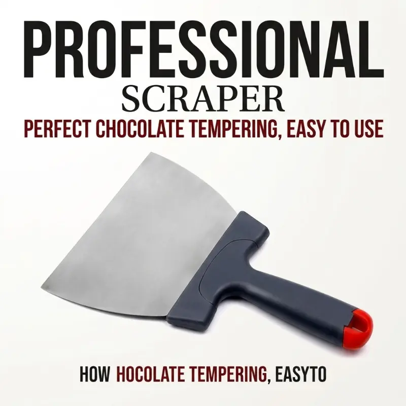 1pc Baking chocolate temperature control spatula made of stainless steel, handmade candy mixing temperature control spatula, DIY chocolate slicing spatula scraper tool