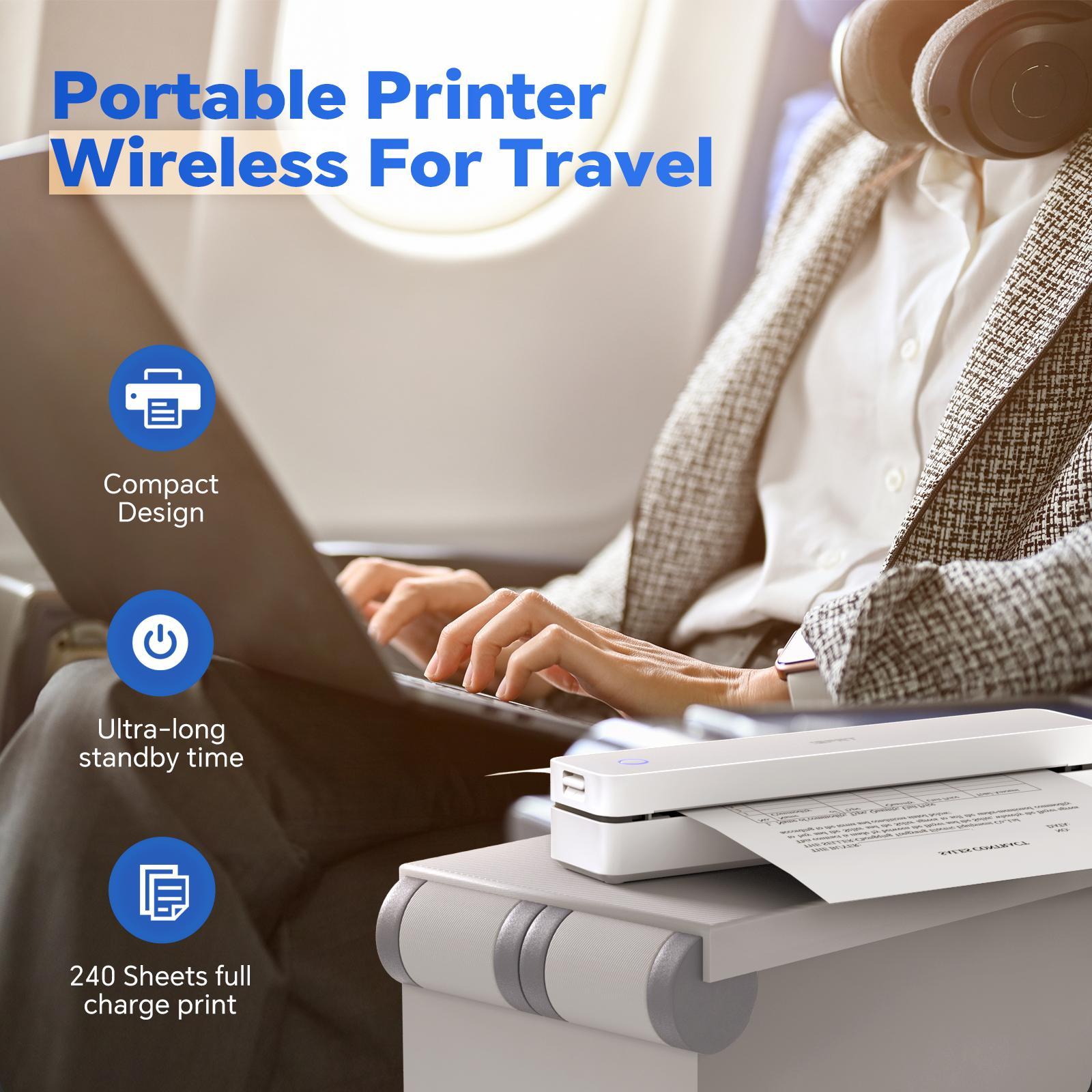 Portable Wireless Thermal Printer, Multipurpose Bluetooth-compatible Printer, USB Charging Mobile Home Printer for iOS, Android, Laptop, Portable Thermal Printers #GLOBAL PICKS
