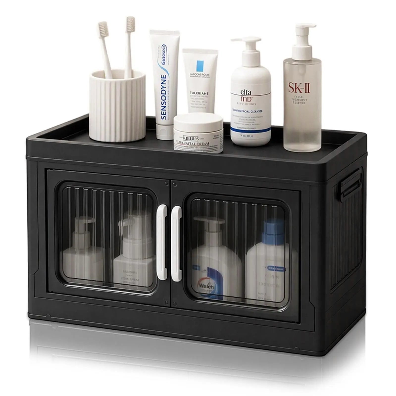 Functional Rectangular Plastic Storage Bins with Lids - Stackable, Collapsible, Multi-Size Kitchen Organizers for Home Closet, Bedroom Use