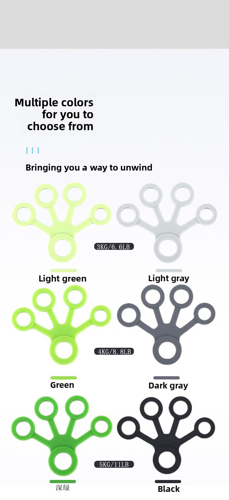 Silicone five-finger pull device, finger flexible trainer, grip device, wrist flexion and extension vein rehabilitation training