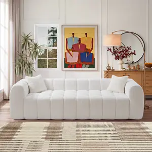 [Bellemave] Cloud Compressed Sofa, 102.7" Oversized with Two Cushions, Modern Soft Boucle Sofa for Living Room, Apartment