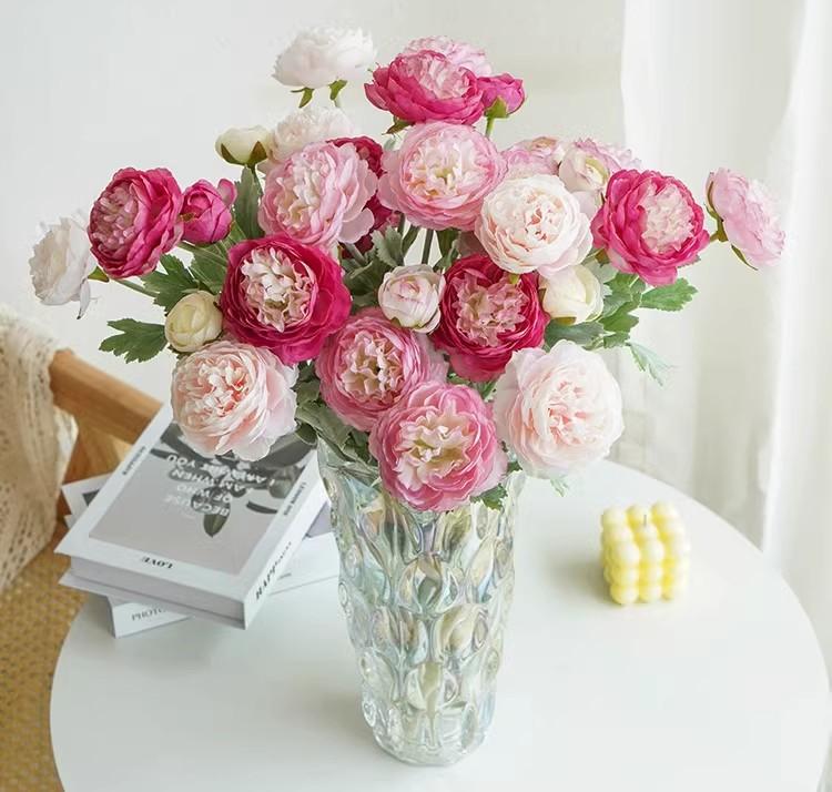The Molilito Peony Bouquet - 20 Stems (≈60 Heads), 50 cm, Bendable Stems for Wedding & Home Décor Artficial Peonies Faux Flowers