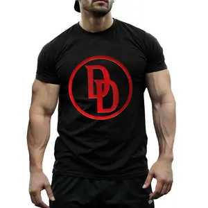 Daredevil Born Again Graphic T-Shirt - Black Cotton Crew Neck Tee with Red Logo, Casual Short Sleeve Superhero Costume Icon Shirt for Fans, Sizes S-3Xl - T Shirt