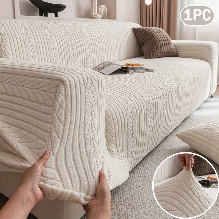 Elastic Jacquard Sofa Cover, Pet Friendly, Easy Installation, Soft Touch, Child Safe, Scratch Resistant, Versatile Use, Sofa Slipcover