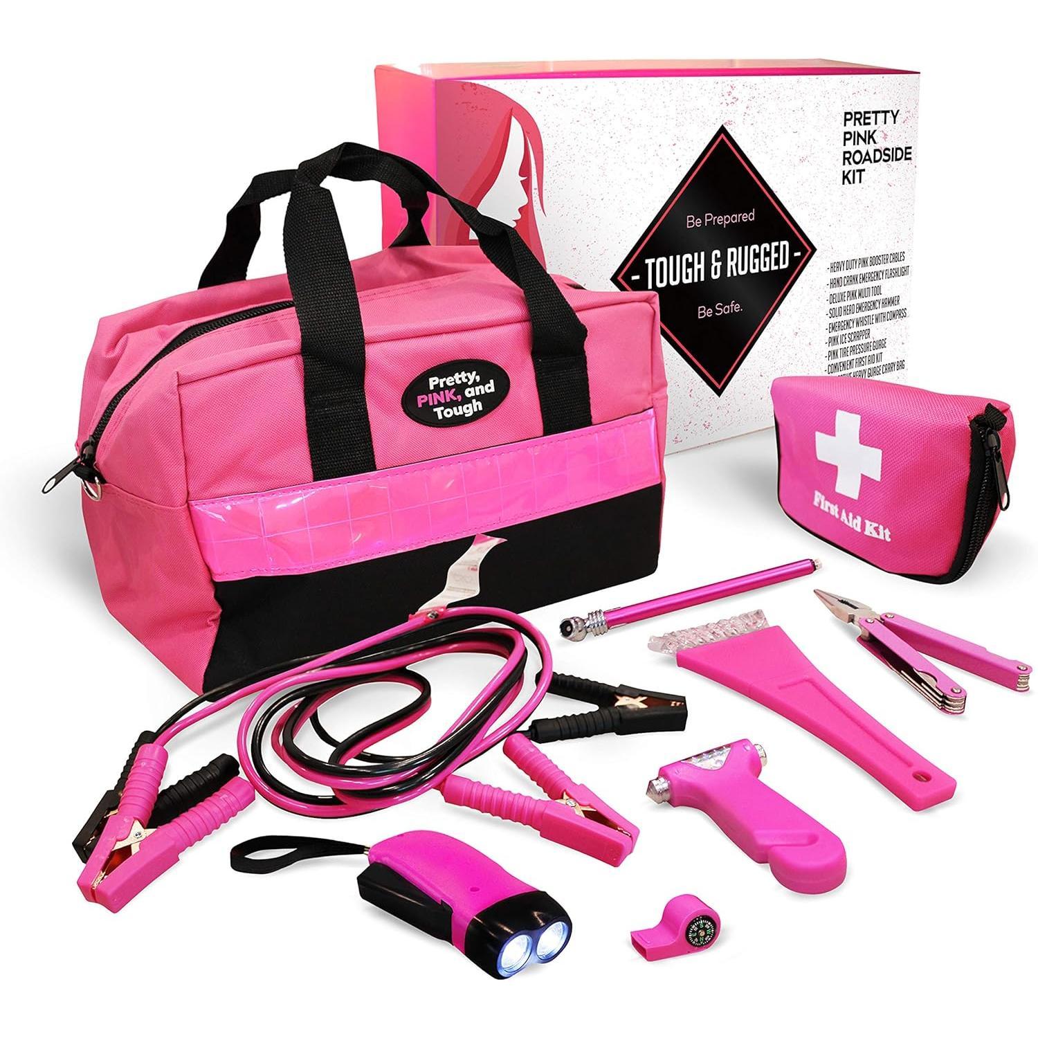 Pretty Roadside Kit - Kit for Teen Girls and Women - Accessories with Jumper Cables, Kit, Tools, 5 Year Warranty Pretty Roadside Kit - Kit for Teen Girls and Women - Accessories with Jumper Cables, Kit, Tools, 5 Year Warranty