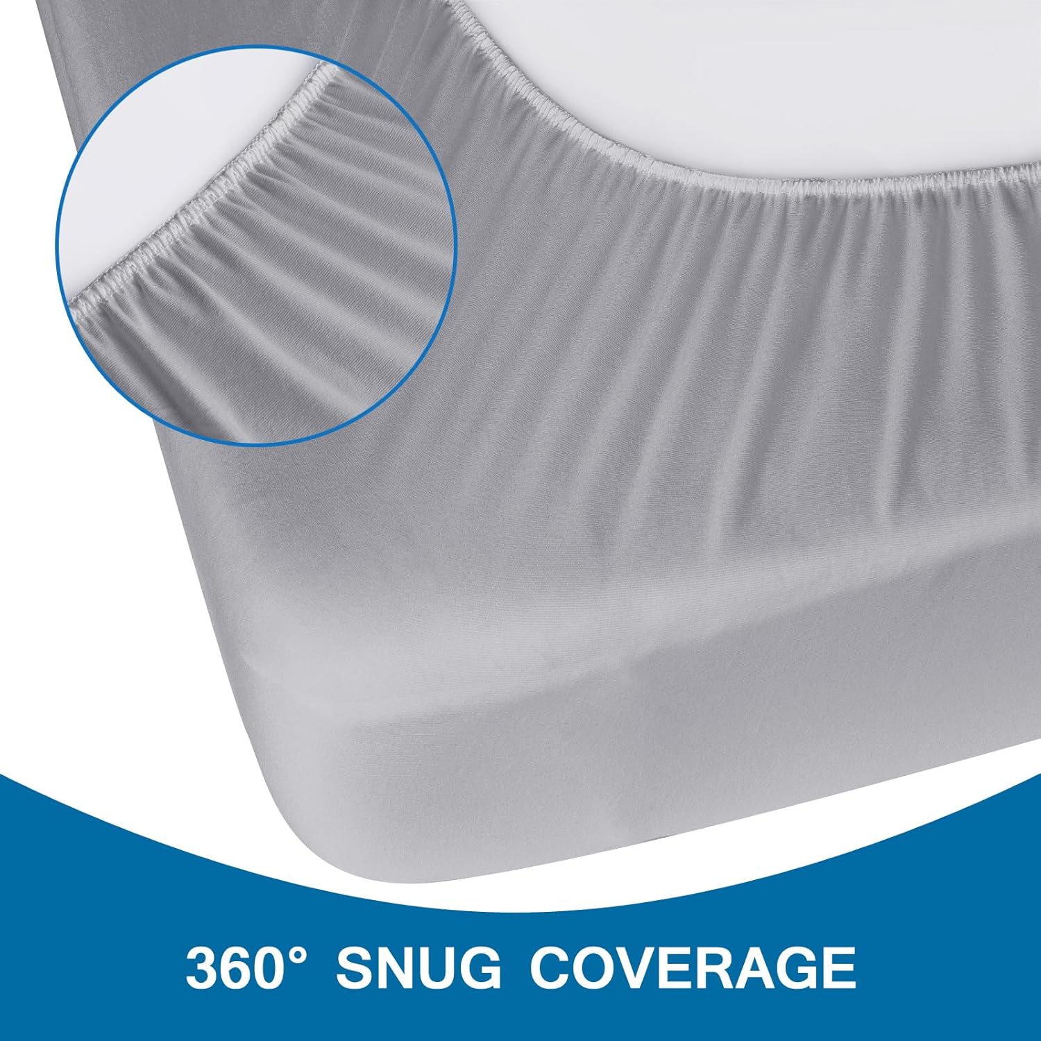 Split Top  Sheets Only,   Sheet for 34" Top Split from  Adjustable Bed, Up to 18" Deep Pocket, Half Split Bed Mattress Sheets, Gray