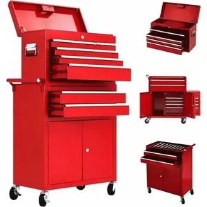 8-Drawer Heavy-Duty Rolling Tool Chest – Detachable Cabinet with Lockable Wheels and Sliding Drawers – Secure Locking System – High Capacity Organizer for Workshop, Garage & Mechanics