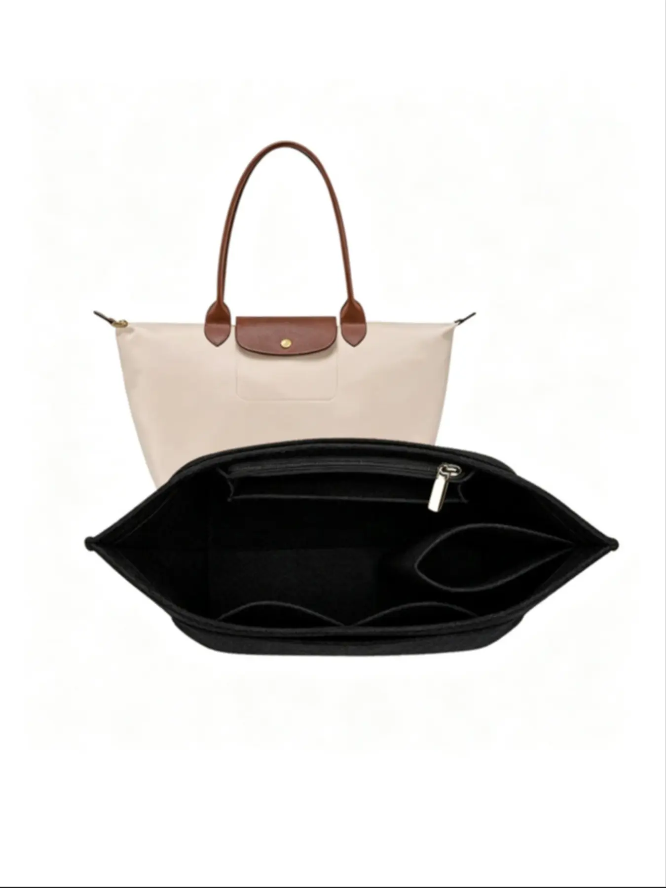 Large Felt Tote Bag Inner Lining, Multi-Layer Organizer Pouch, Handbag Storage Divider, Ideal for Tote Bags, Durable and Practical