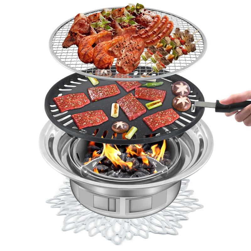 Korean Bbq Grill Portable Household Charcoal Barbecue Non-stick