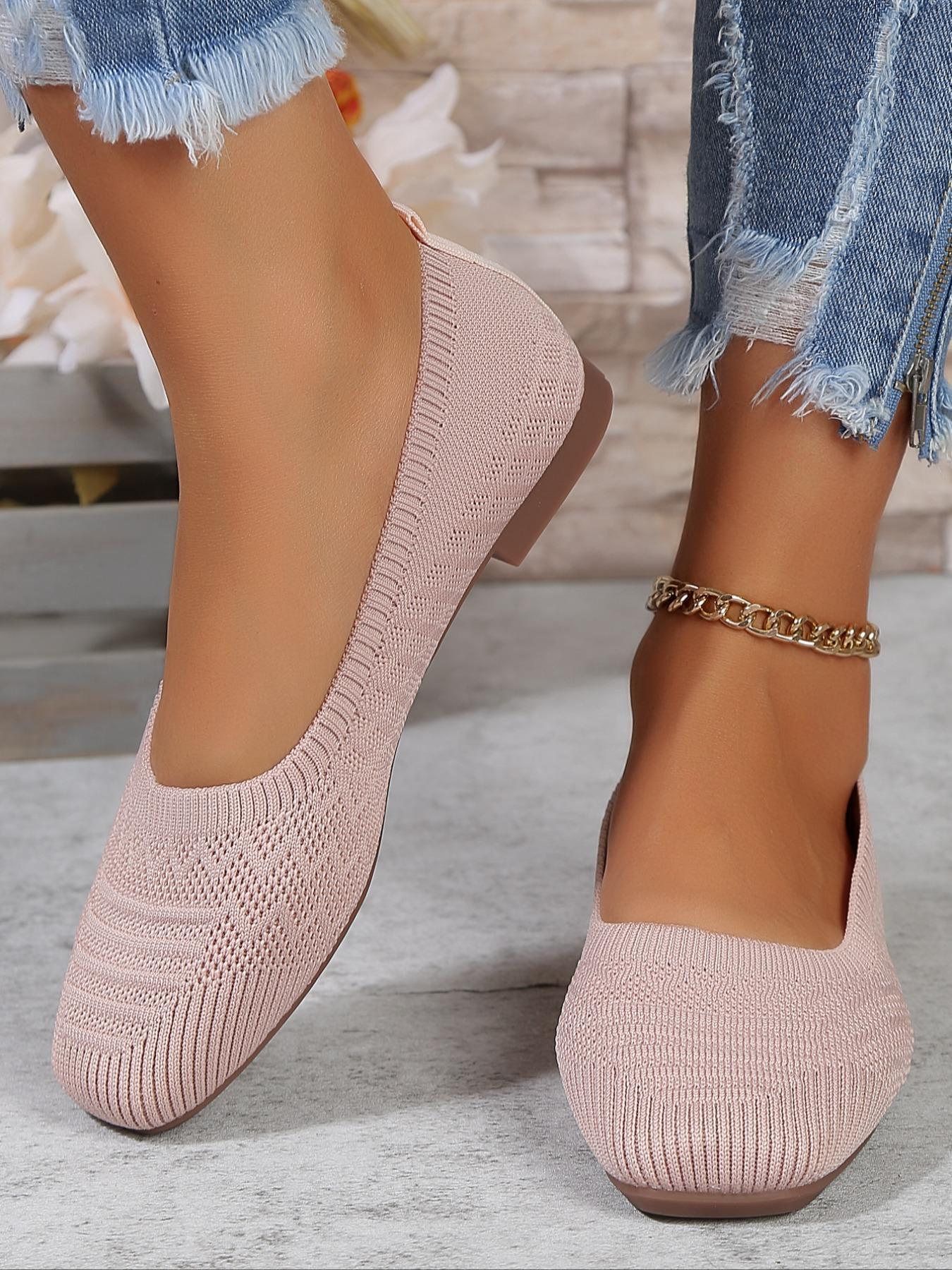 Women's Solid Color Square Toe Slip on Flats, 1 Pair 2024 New Style Casual Comfortable Home Shoes for Daily Wear, All Match Flats for Outdoor