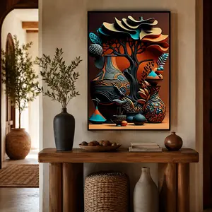 Print of African Art, an Abstract Effect Canvas Poster, Modern Wall Art Decoration for Home, Suitable for Living Room, Bedroom, Office, Dining Room, Perfect Gift And Decor