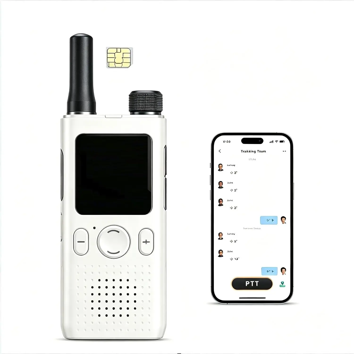 AT1 Upgraded Version 5G POC Radio, Unlimited Distance Nationwide Intercom, 2200mAh Rechargeable Two-Way Radio with Type-C Charger, APP Network & GPS, for Hiking Camping