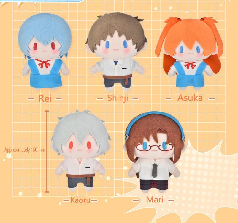 15cm NEON GENESIS EVANGELION Kawaii Figure EVA Plush Doll Rei Ayanami Asuka Anime Peripheral Bag Pendant Collection Model Toys