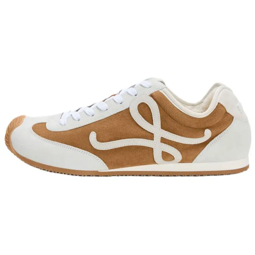 Loewe Ballet Runner 2.0 Low-Top Casual Sneakers for Men – Round Toe, Lace-Up, 2 cm Sole, Tan Brown Verifiable, with credentials and supporting global authentication