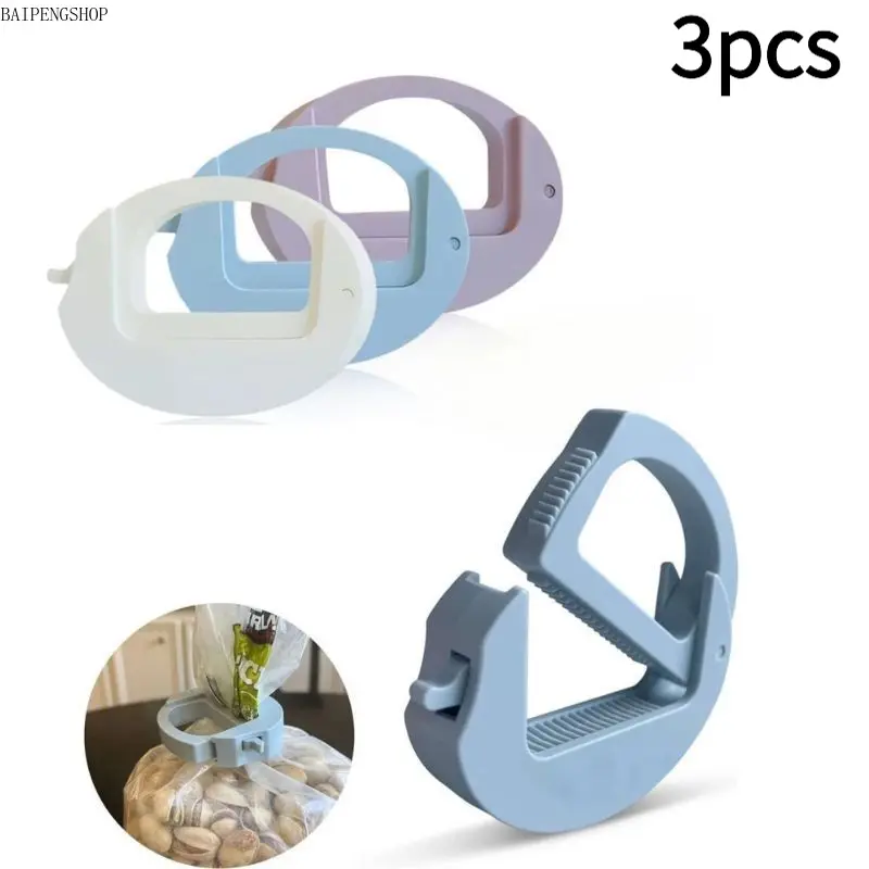 Pastel Round Plastic Bag Clips, 3 x 2 in Reusable Sealing Locks for Daily Kitchen Snacks, Moisture-Proof Food Savers, Plastic Body, Seal Closure, Solid Round