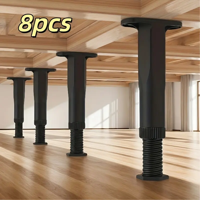 8pcs Adjustable Bed Frame Support Legs, Universal Height Range, Suitable for Double and Queen Beds, Easy to Install, No Need for Electricity, Heavy Duty Strong and Durable Support, Furniture Support Feet, Leg Furniture Replacement Parts