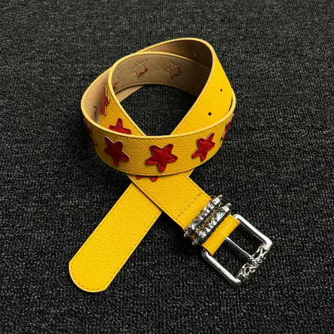 Unisex Y2K Star Decor PU Belt, Vintage Punk Waist Strap, Jeans Decorative Belt